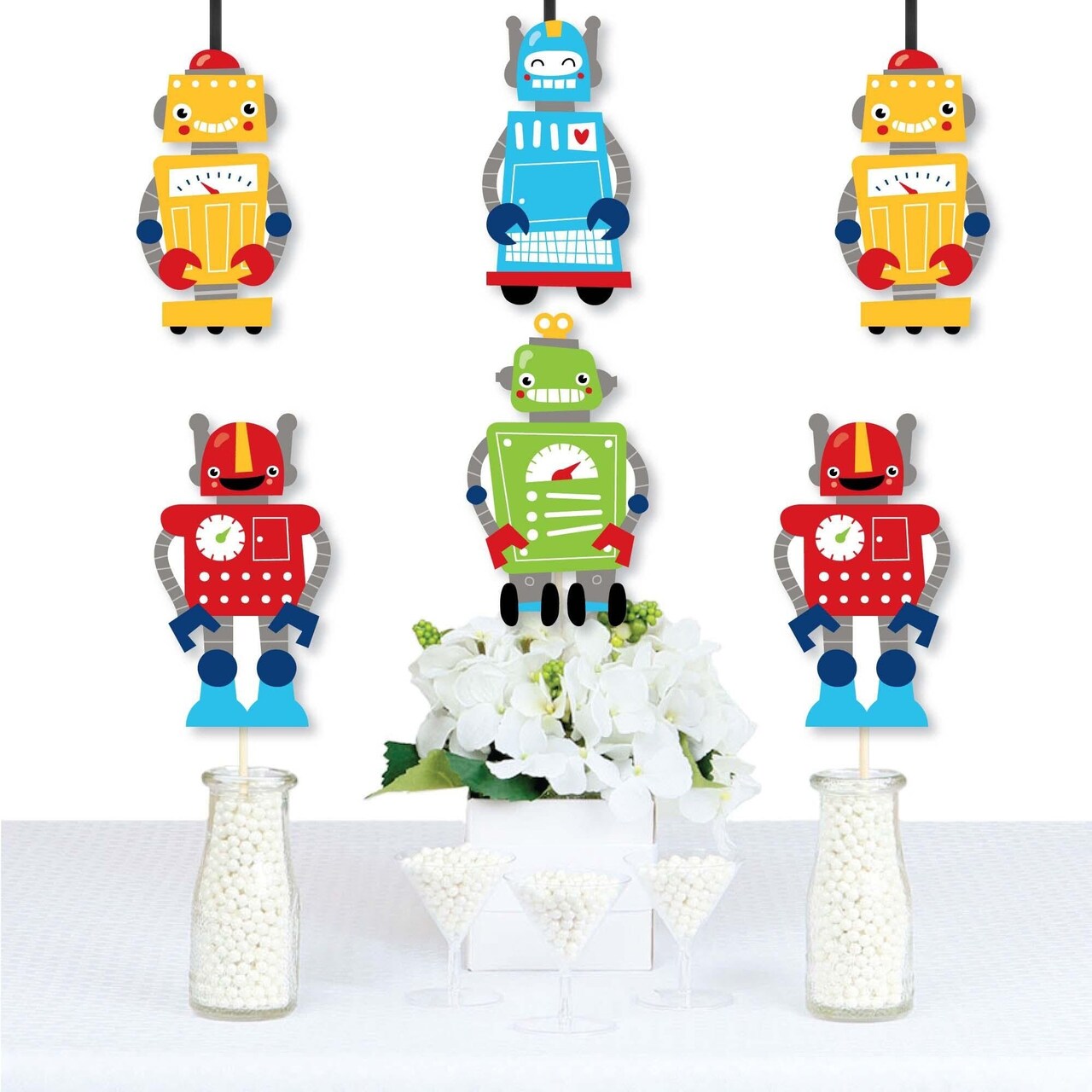 Big Dot of Happiness Gear Up Robots - Decorations DIY Birthday Party or Baby Shower Essentials - Set of 20